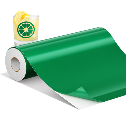 IROHTV Permanent Vinyl Green Vinyl Roll, Compatible with Cricut-12'' x 40FT Adhesive Vinyl for Cutting Machine, DIY for Customization, Durable on Smooth Surface