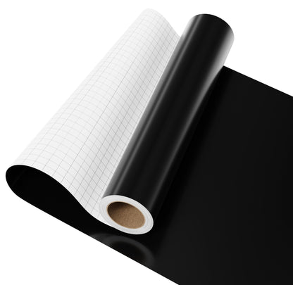 IROHTV Permanent Vinyl Matte Black Vinyl Roll Compatible with Cricut-12'' x 10FT Adhesive Vinyl for Cutting Machine, DIY for Customization, Durable on Smooth Surface