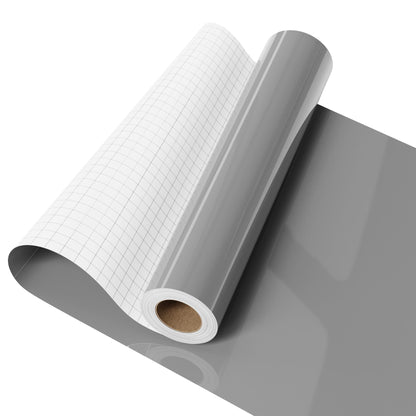 IROHTV Permanent Vinyl Grey Vinyl Roll, Compatible with Cricut-12'' x 15FT Adhesive Vinyl for Cutting Machine, DIY for Customization, Durable on Smooth Surface