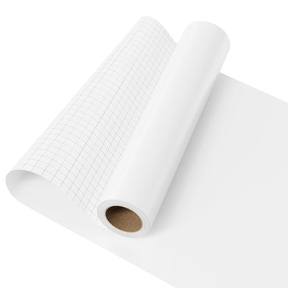 IROHTV Permanent Vinyl Matte White Vinyl Roll, Compatible with Cricut-12'' x 6FT Adhesive Vinyl for Cutting Machine, DIY for Customization, Durable on Smooth Surface