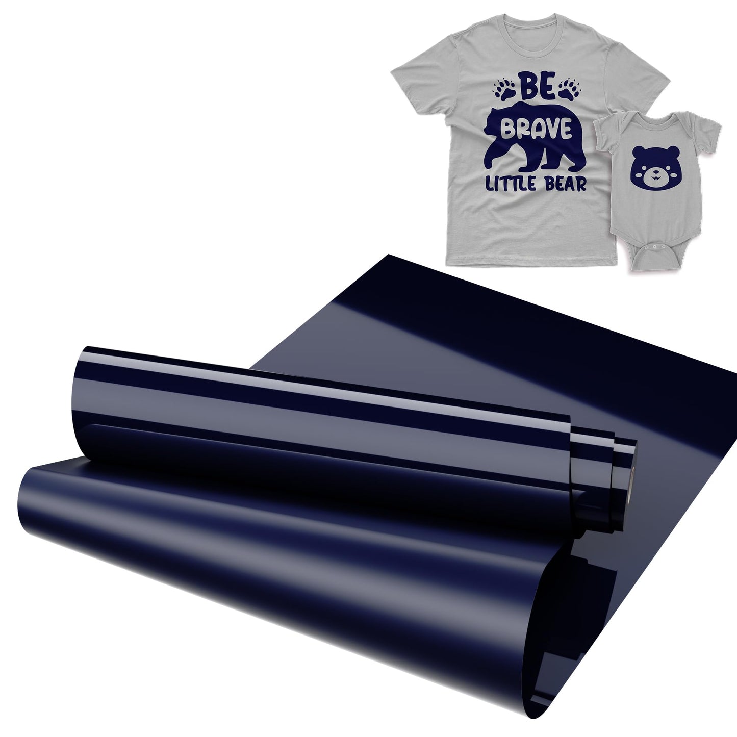 IROHTV Heat Transfer Sport Vinyl HTV Vinyl Roll, 12''x 15ft Iron on Vinyl for Cricut and All Cutting Machine, Heat Press Vinyl for T Shirts, Easy Cut & Weed for Heat Vinyl Transfer Design, Navy Blue