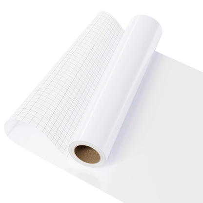 IROHTV Permanent Vinyl White Vinyl Roll, Compatible with Cricut-12'' x 10FT Adhesive Vinyl for Cutting Machine, DIY for Customization, Durable on Smooth Surface