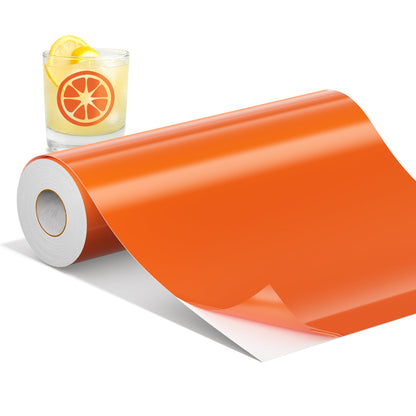 IROHTV Permanent Vinyl Orange Vinyl Roll, Compatible with Cricut-12'' x 40FT Adhesive Vinyl for Cutting Machine, DIY for Customization, Durable on Smooth Surface