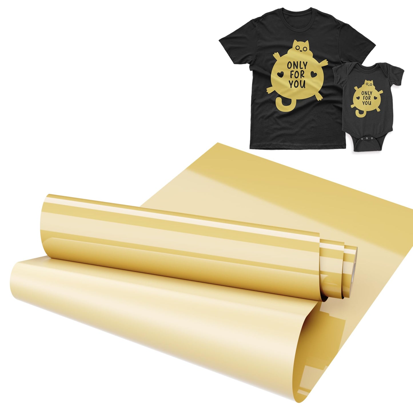 IROHTV Dull Gold Heat Transfer Sport Vinyl HTV Vinyl Roll, 12''x 15ft Iron on Vinyl for Cricut and All Cutting Machine, Heat Press Vinyl for T Shirts, Easy Cut & Weed for Heat Vinyl Transfer