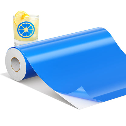 IROHTV Permanent Vinyl Blue Vinyl Roll Compatible with Cricut-12'' x 40FT Adhesive Vinyl for Cutting Machine, DIY for Customization, Durable on Smooth Surface