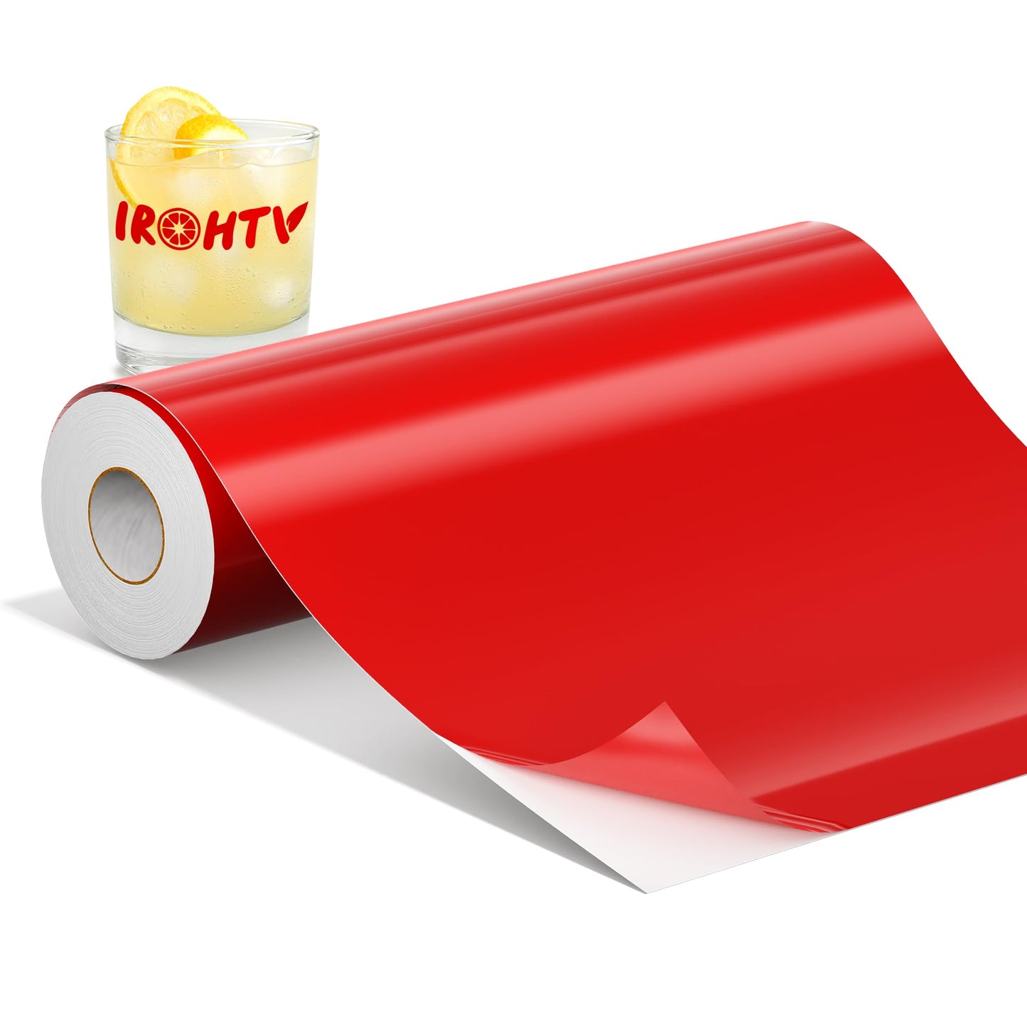 IROHTV Permanent Vinyl Red Vinyl Roll, Compatible with Cricut-12'' x 40FT Adhesive Vinyl for Cutting Machine, DIY for Customization, Durable on Smooth Surface