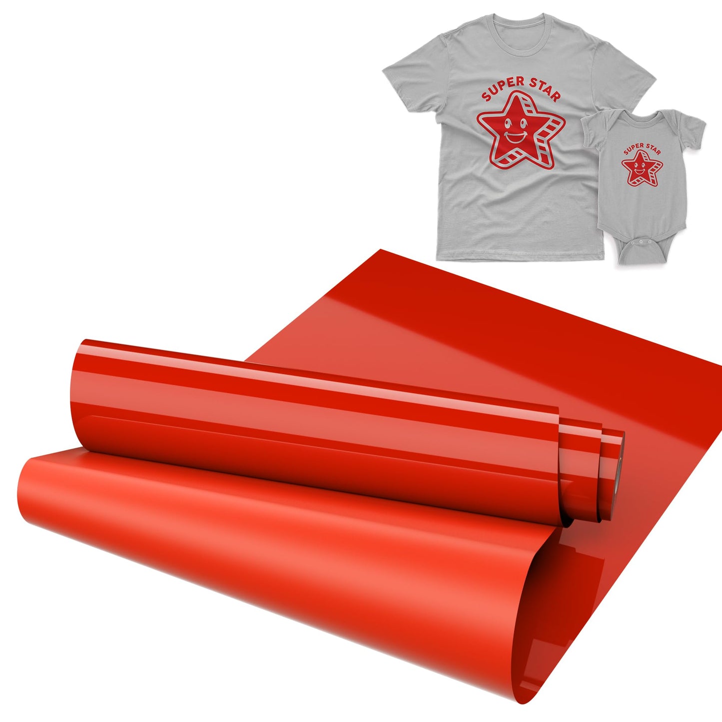 IROHTV Red Heat Transfer Sport Vinyl HTV Vinyl Roll, 12''x 15ft Iron on Vinyl for Cricut and All Cutting Machine, Red Heat Press Vinyl for T Shirts, Easy Cut & Weed for Heat Vinyl Transfer Design