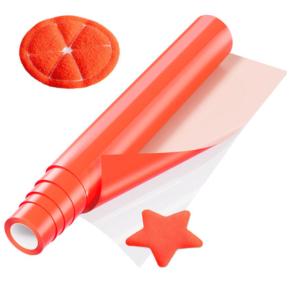 IROHTV Neon Orange 3D Puff Vinyl Heat Transfer Roll, 10''x 3ft Neon Orange Puff HTV Vinyl for Shirts, 3D Fluo Puff Heat Transfer Vinyl for Cricut, Iron on Vinyl Puffy HTV for Textile Fabric