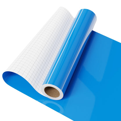 IROHTV Permanent Vinyl Blue Vinyl Roll, Compatible with Cricut-12'' x 10FT Adhesive Vinyl for Cutting Machine, DIY for Customization, Durable on Smooth Surface